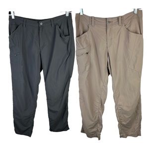 Mountain Hardwear Outdoor Pants Lot of 2 Gray & Khaki sz 34x32